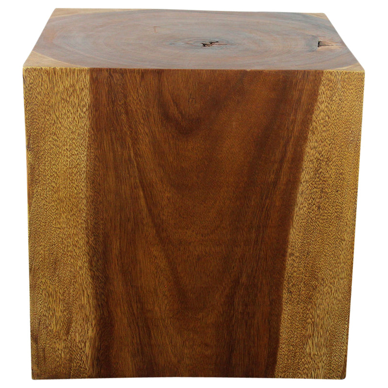 Haussmann® Wood Cube Table 18 in SQ x 18 in High Hollow inside Walnut Oil