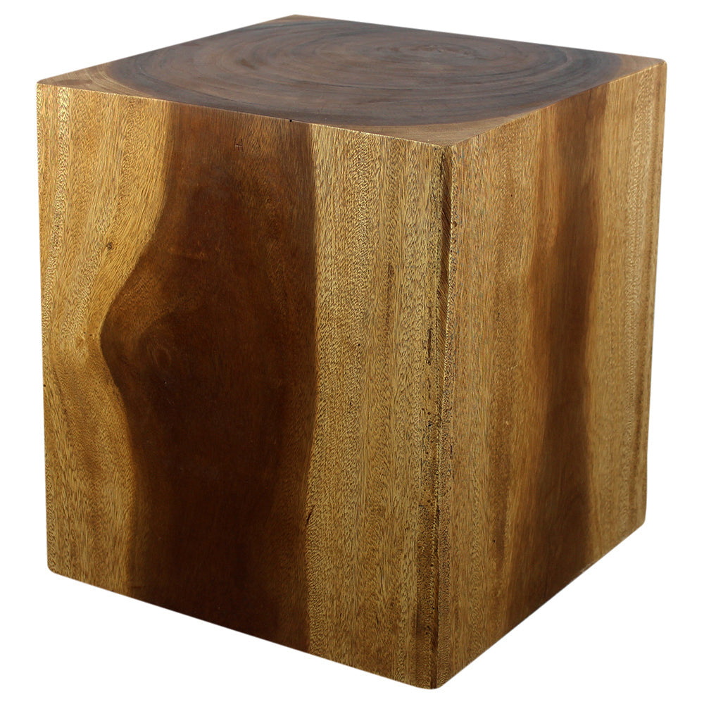 Haussmann® Wood Cube Table 20 in H x 18 in SQ Hollow inside Walnut Oil