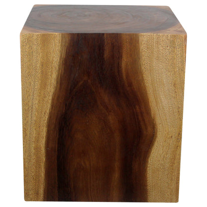Haussmann® Wood Cube Table 20 in H x 18 in SQ Hollow inside Walnut Oil