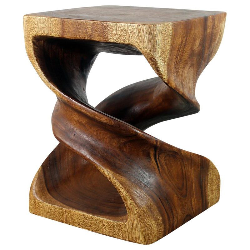 Haussmann® Wood Double Twist End Table 15 x 15 x 20 in High Walnut Oil - Haussmann Inc