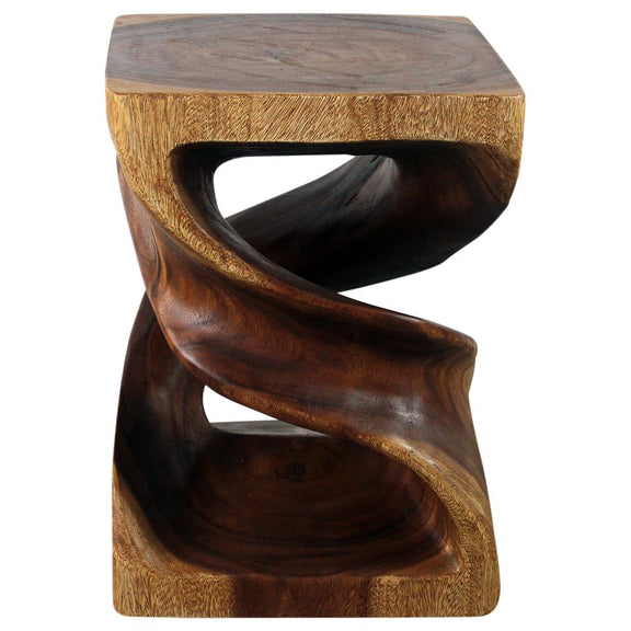 Haussmann® Wood Double Twist End Table 15 x 15 x 20 in High Walnut Oil - Haussmann Inc