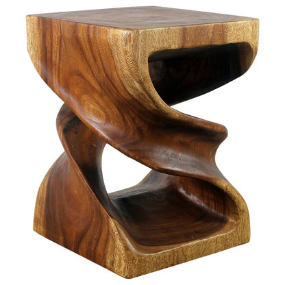 Haussmann® Wood Double Twist End Table 15 x 15 x 20 in High Walnut Oil - Haussmann Inc