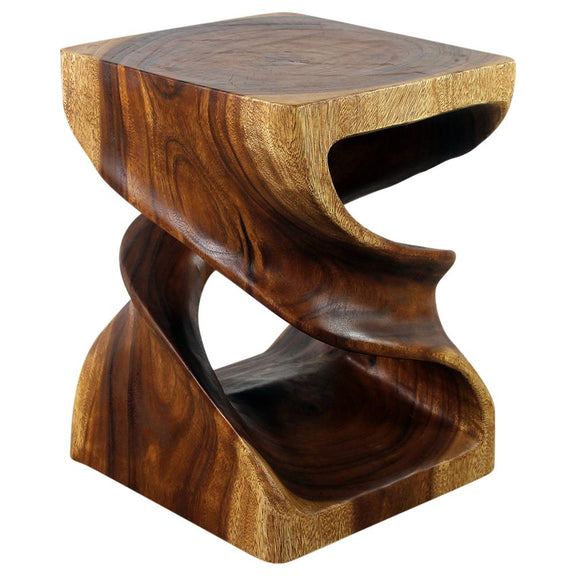 Haussmann® Wood Double Twist End Table 15 x 15 x 20 in High Walnut Oil - Haussmann Inc