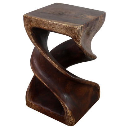 Haussmann® Wood Double Twist Stool Table 12 in SQ x 20 in H Mocha Oil