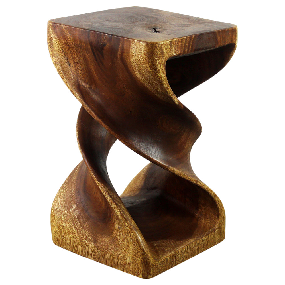Haussmann® Wood Double Twist Stool Table 12 in SQ x 20 in H Walnut Oil