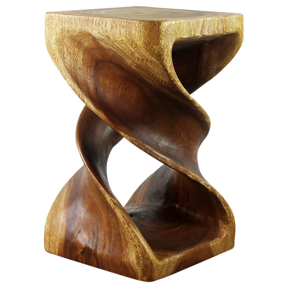 Haussmann® Wood Double Twist Stool Table 12 in SQ x 20 in H Walnut Oil