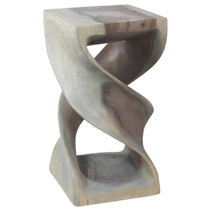 Haussmann® Wood Double Twist Stool Table 12 in SQ x 23 in H Grey Oil - Haussmann Inc