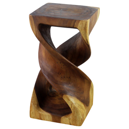 Haussmann® Wood Double Twist Stool Table 12 in SQ x 23 in H Oak Oil