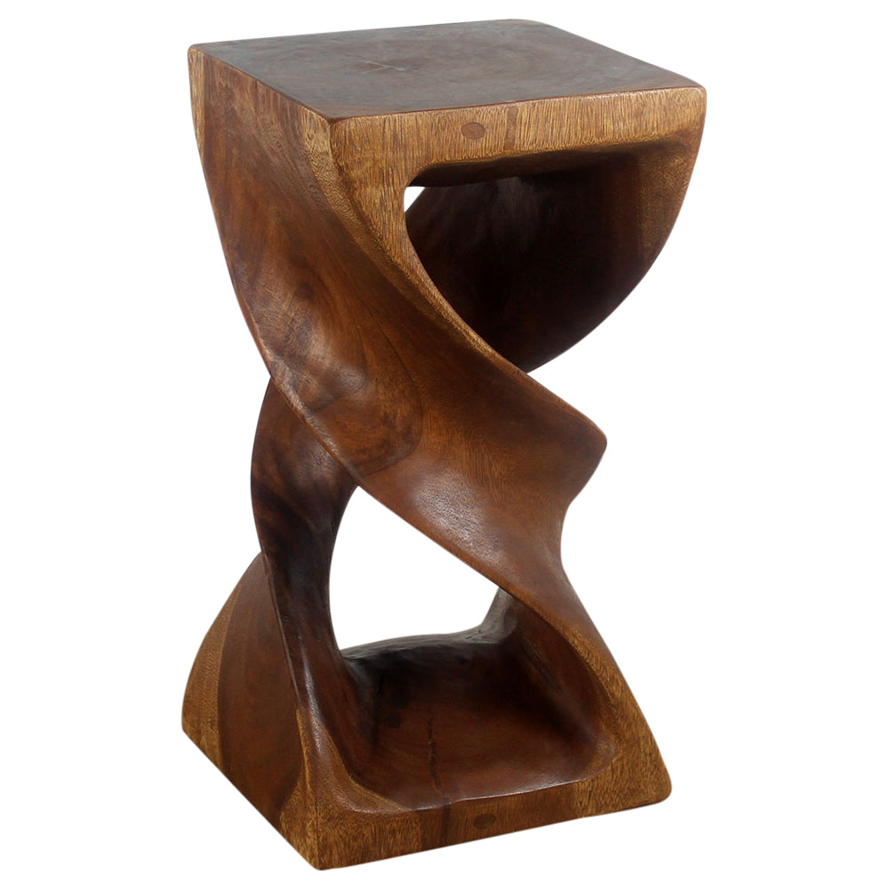 Haussmann® Wood Double Twist Stool Table 12 in SQ x 23 in H Walnut Oil