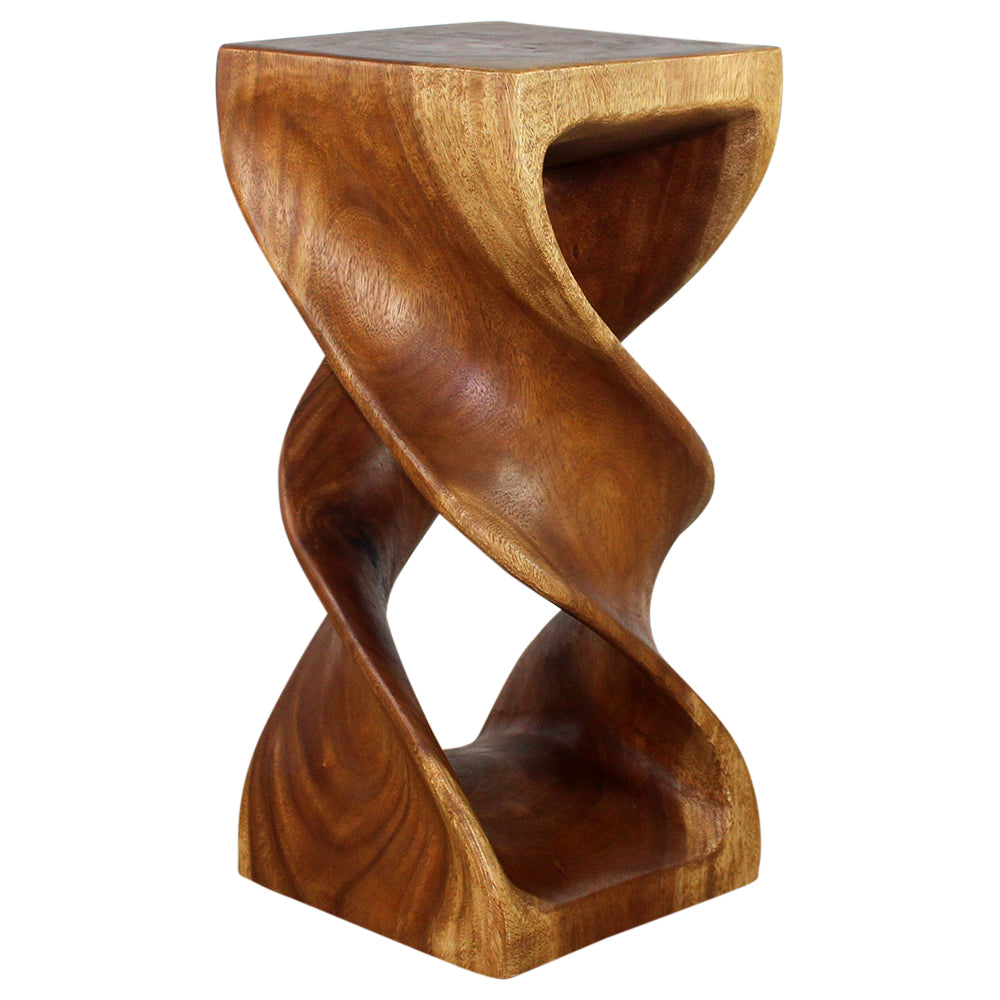 Haussmann® Wood Double Twist Stool Table 12 in SQ x 26 in H Walnut Oil