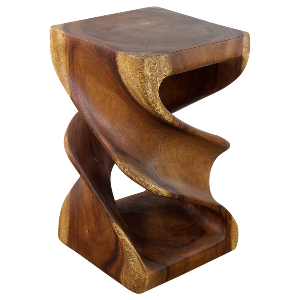 Haussmann® Wood Double Twist Stool Table 14 in SQ x 23 in H Walnut Oil