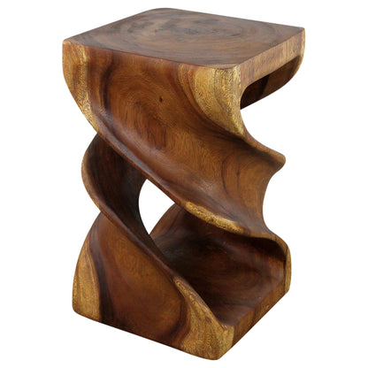 Haussmann® Wood Double Twist Stool Table 14 in SQ x 23 in H Walnut Oil
