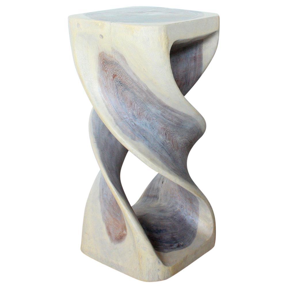 Haussmann® Wood Double Twist Stool Table 14 in SQ x 30 in H Grey Oil - Haussmann Inc