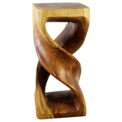 Haussmann® Wood Double Twist Stool Table 14 in SQ x 30 in H Oak Oil - Haussmann Inc