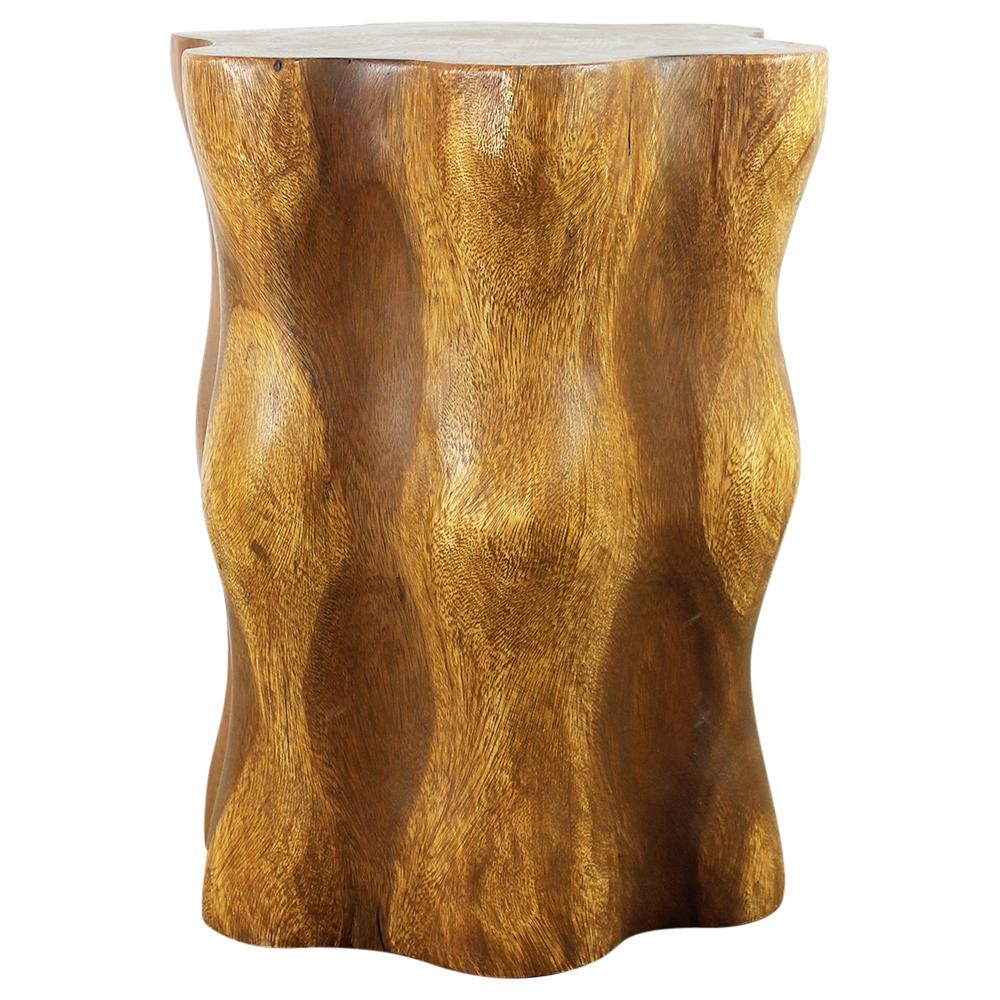 Haussmann® Wood Stump End Table Knobby Root 16 in D x 20 in H Oak Oil - Haussmann Inc