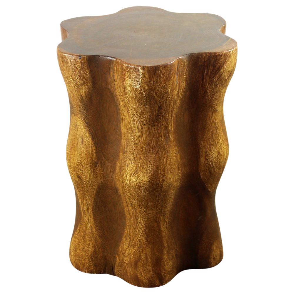Haussmann® Wood Stump End Table Knobby Root 16 in D x 20 in H Oak Oil - Haussmann Inc