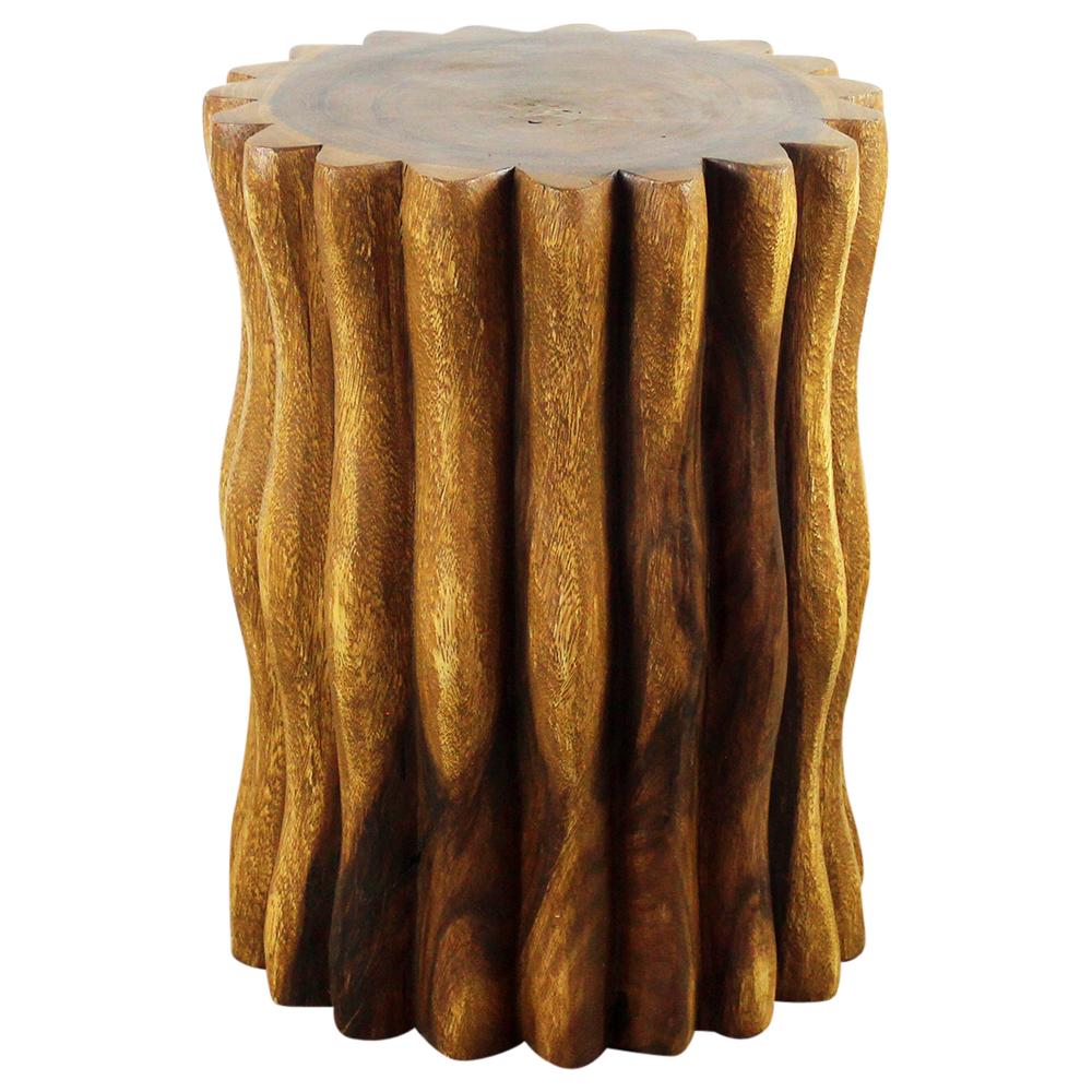 Haussmann® Wood Stump End Table Mangrove Root 15 in Dx 20 in H Oak Oil - Haussmann Inc