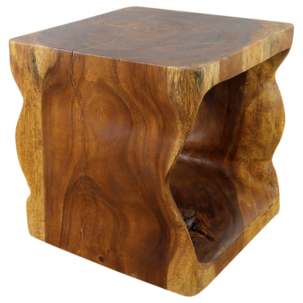 Wood cube store accent table