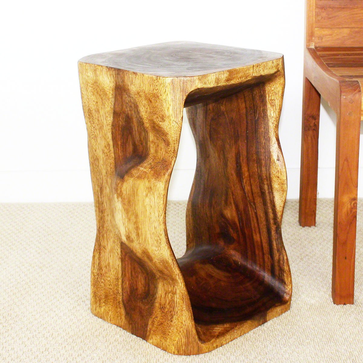 Haussmann® Wood Natural Stool End Table 12 In Sq X 20 In High Walnut Oil - Haussmann Inc