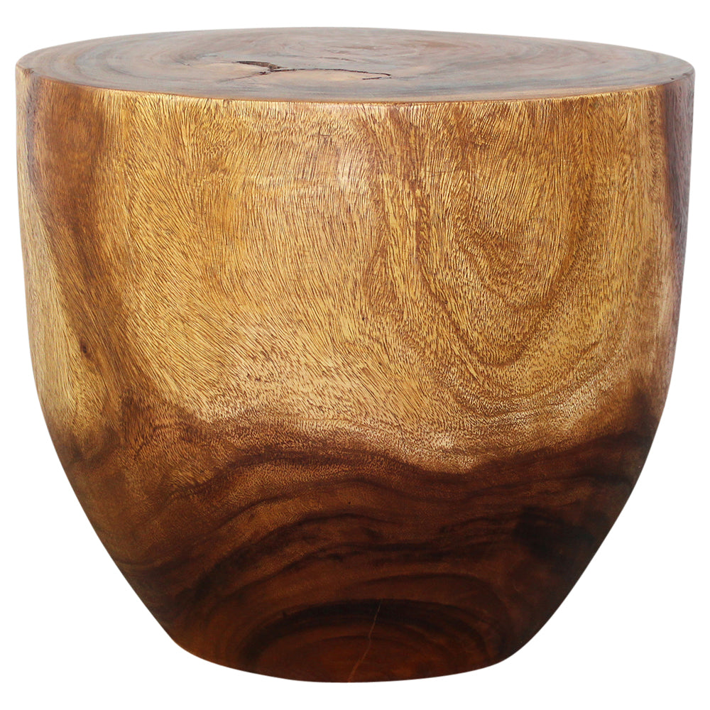 Haussmann® Wood Oval Drum Table 20 in Diameter x 18 in High Walnut Oil