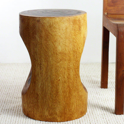 Haussmann® Wood Peephole Table Stool 13 in D x 20 in H Walnut Oil