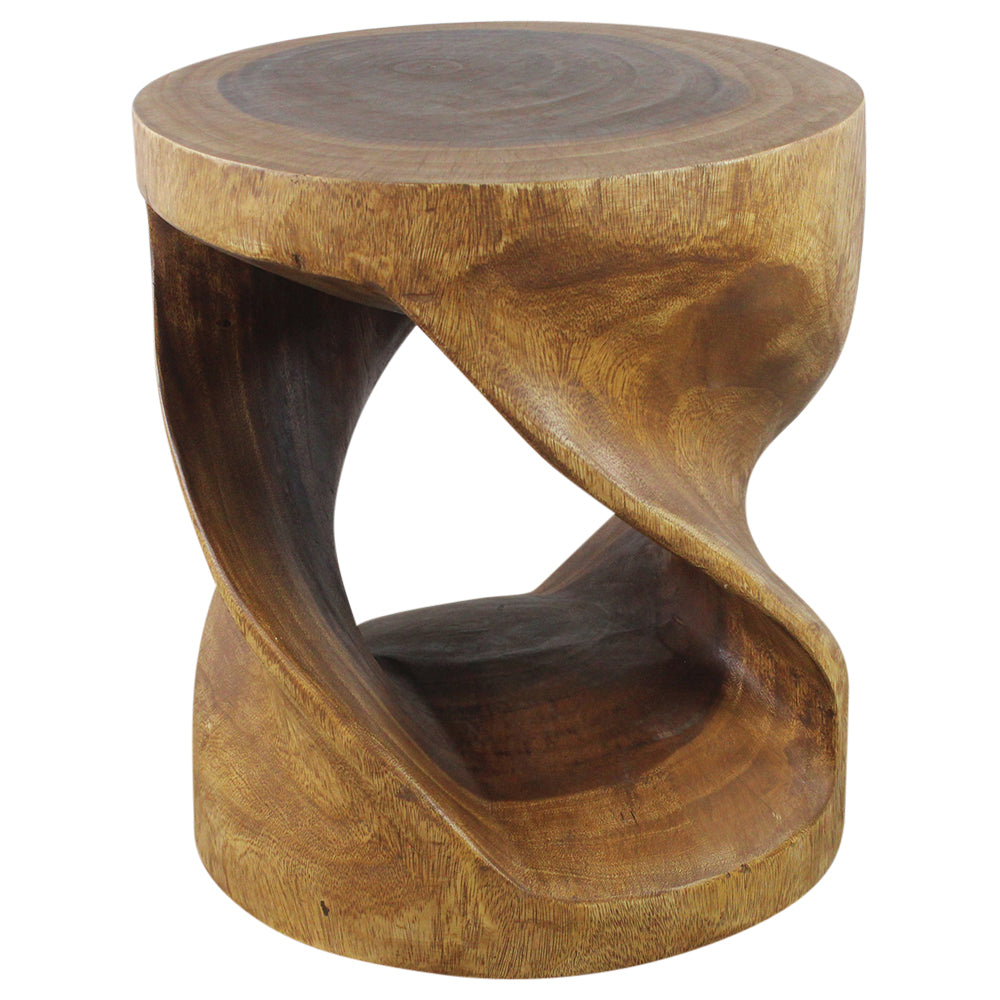 Haussmann® Round Twist End Table 18 in DIA x 20 in H Walnut