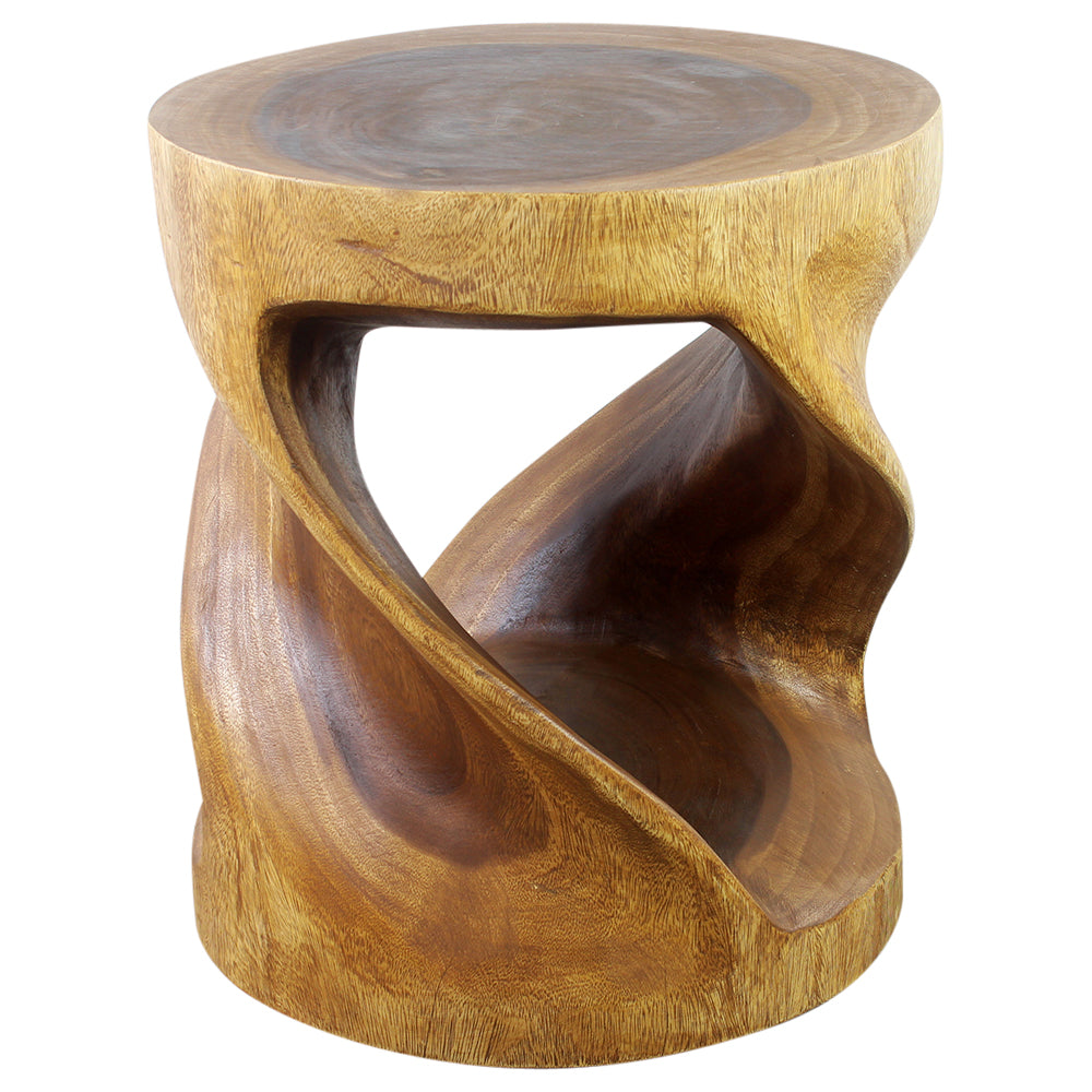 Haussmann® Round Twist End Table 18 in DIA x 20 in H Walnut