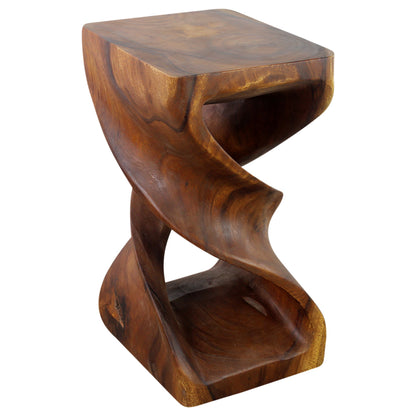 Haussmann® Wood Rectangular Double Twist 12 in x 14 in x 23 in H Walnut Oil