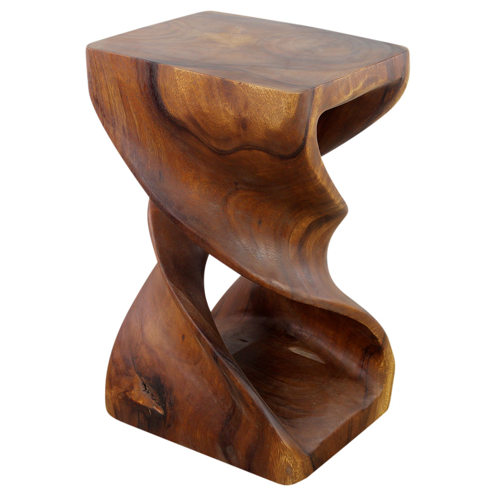 Haussmann® Wood Rectangular Double Twist 12 in x 14 in x 23 in H Walnut Oil