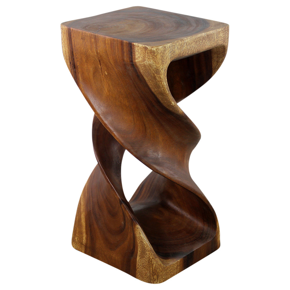 Haussmann® Wood Rectangular Double Twist 12 in x 14 in x 26 in H Walnut Oil