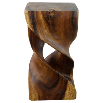 Haussmann® Wood Rectangular Double Twist 12 in x 14 in x 26 in H Walnut Oil