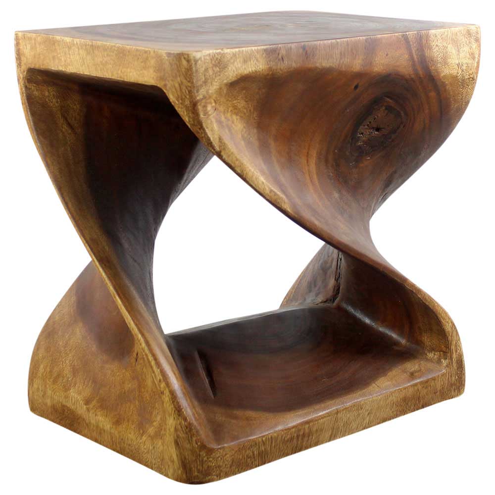 Haussmann® Rectangular Twist End Table 20 x 15 x 20 in High Walnut Oil