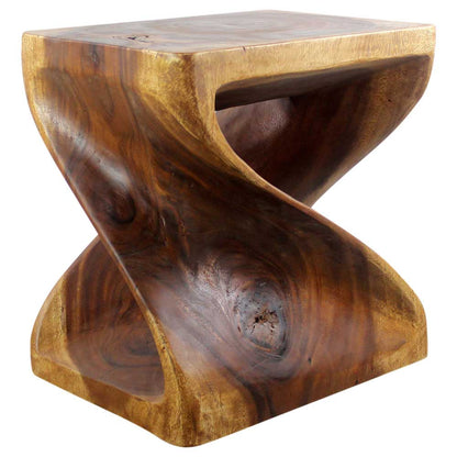 Haussmann® Rectangular Twist End Table 20 x 15 x 20 in High Walnut Oil