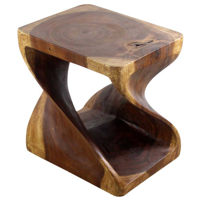 Haussmann® Rectangular Twist End Table 20 x 15 x 20 in High Walnut Oil