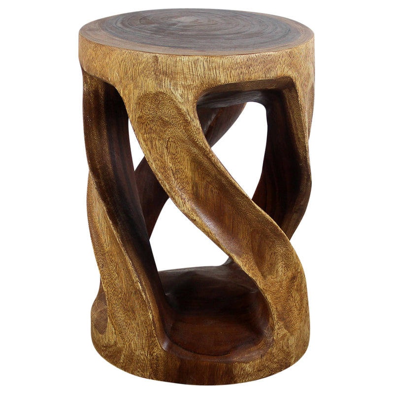 Haussmann® Round Wild Twisted Vine End Table 14 in D x 20 in H Walnut Oil