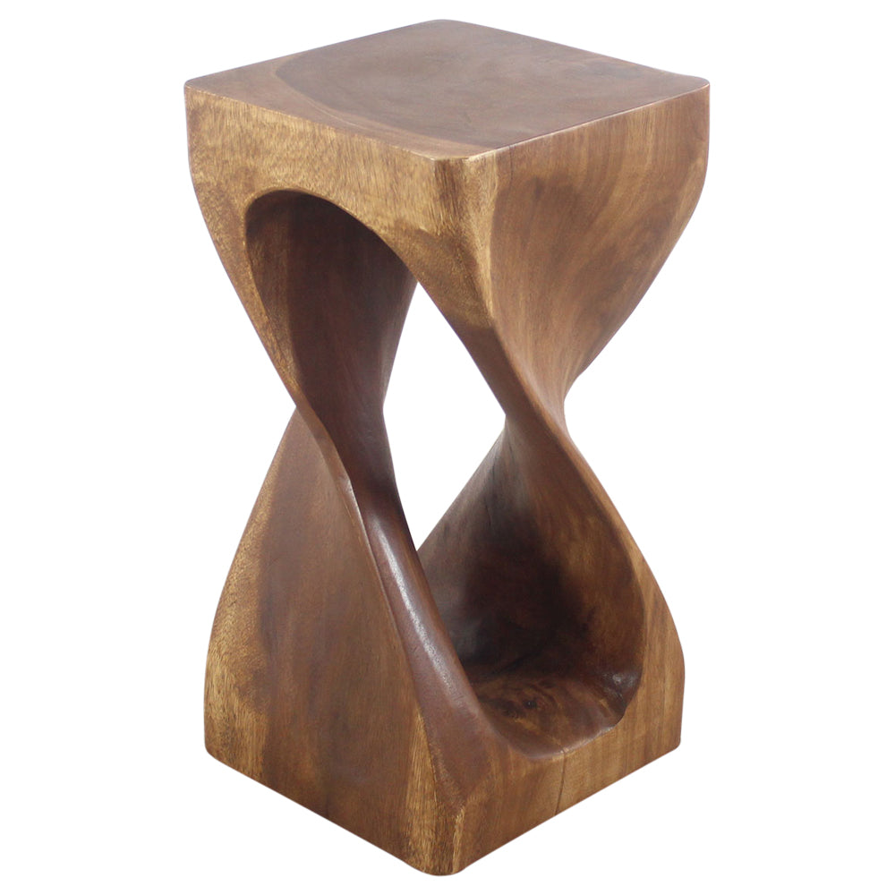 Haussmann® Single Twist Vine Stool Stand 12 in SQ x 23 in H Walnut Oil