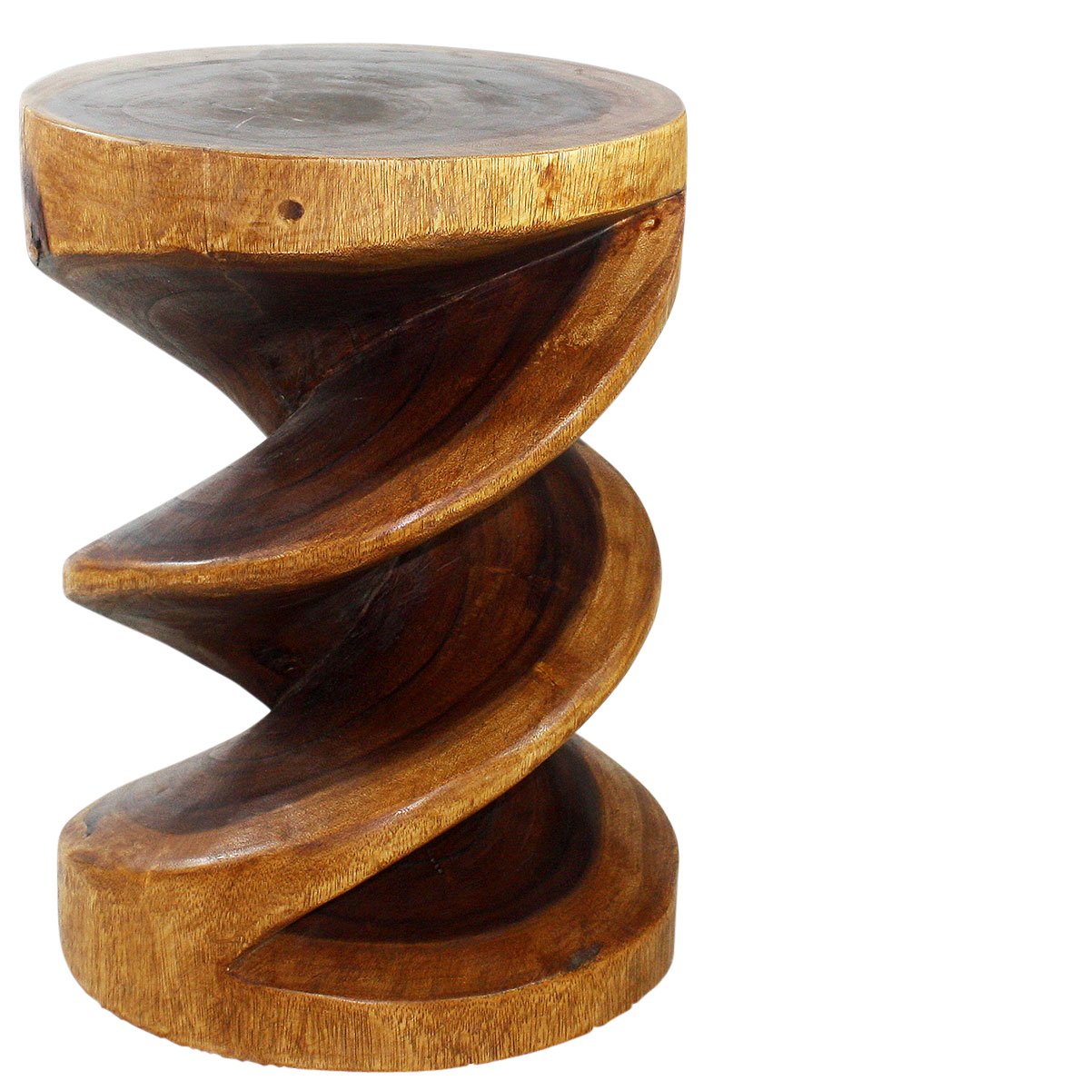 Haussmann Wood Spiral Zig Zag End Table 15 D x 20 inch High