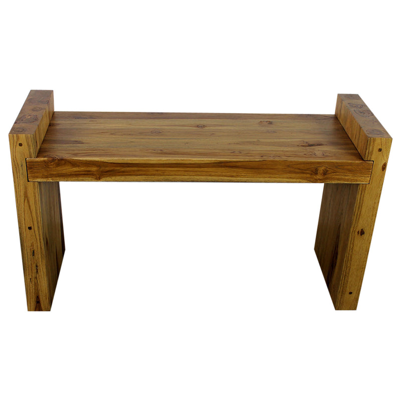 Haussmann® Teak Block Bench 36 x 12.5 x 20.5 inch High KD Oak Oil