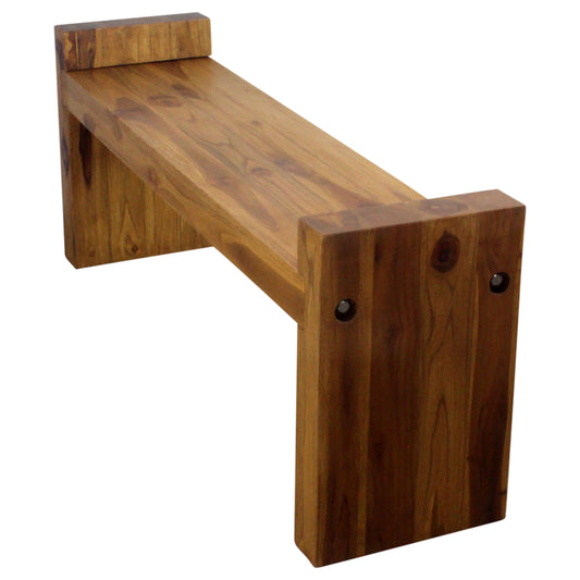 Haussmann® Teak Block Bench 48 x 12 x 19 inch High KD Oak Oil - Haussmann Inc