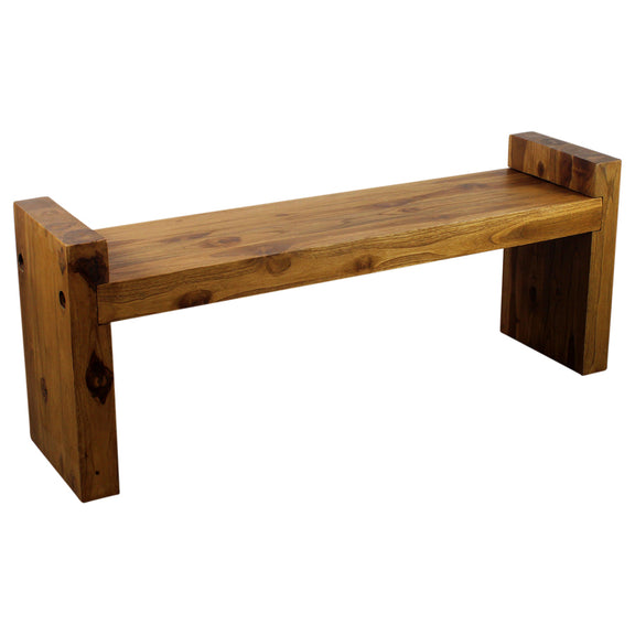 Haussmann® Teak Block Bench 48 x 12 x 19 inch High KD Oak Oil - Haussmann Inc