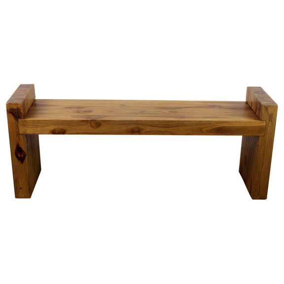 Haussmann® Teak Block Bench 48 x 12 x 19 inch High KD Oak Oil - Haussmann Inc