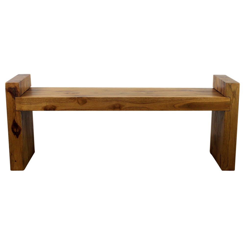 Haussmann® Teak Block Bench 48 x 12 x 19 inch High KD Oak Oil - Haussmann Inc