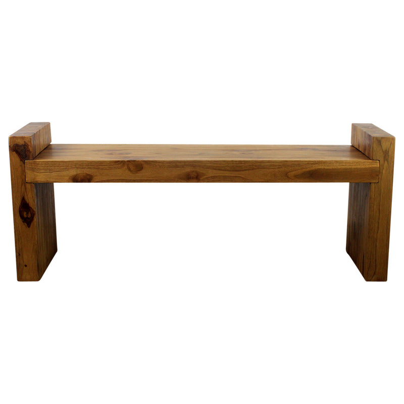 Haussmann® Teak Block Bench 48 x 12 x 19 inch High KD Oak Oil - Haussmann Inc