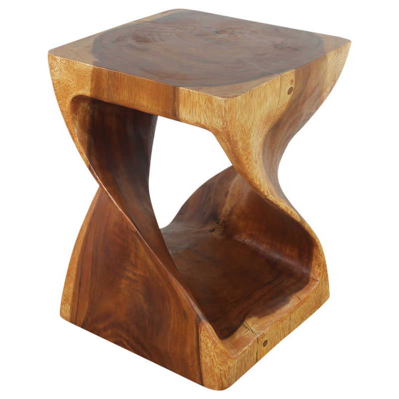 Haussmann® Wood Twist End Table 15 x 15 x 20 in H Cherry Oil