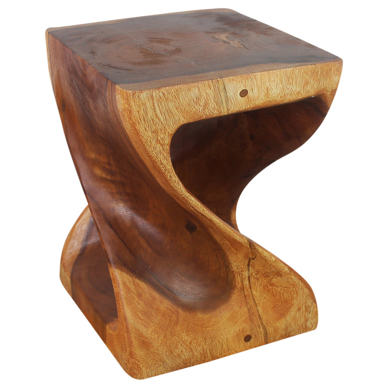 Haussmann® Wood Twist End Table 15 x 15 x 20 in H Cherry Oil