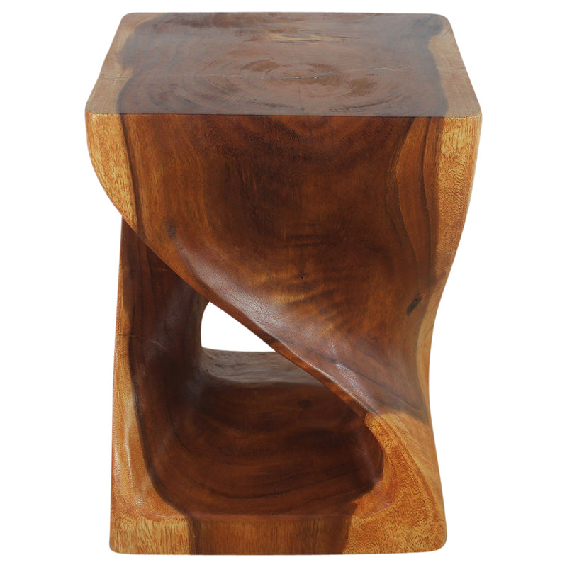 Haussmann® Wood Twist End Table 15 x 15 x 20 in H Cherry Oil