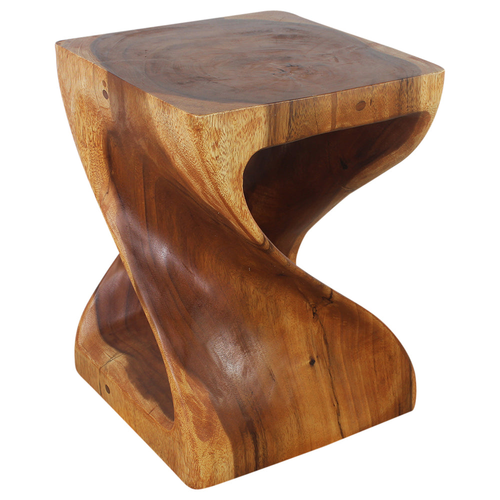 Haussmann® Wood Twist End Table 15 x 15 x 20 in H Cherry Oil