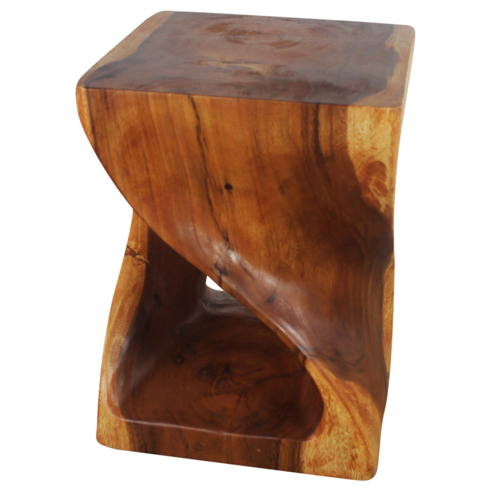 Haussmann® Wood Twist End Table 15 x 15 x 20 in H Cherry Oil