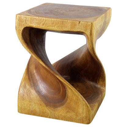Haussmann® Wood Twist End Table 15 x 15 x 20 inch High Oak Oil