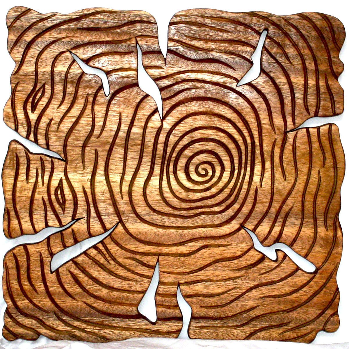 Haussmann® Wood Wall Panels Tree Life Through 18 in x 18 in S/3 Walnut